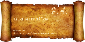 Hild Alfréda névjegykártya